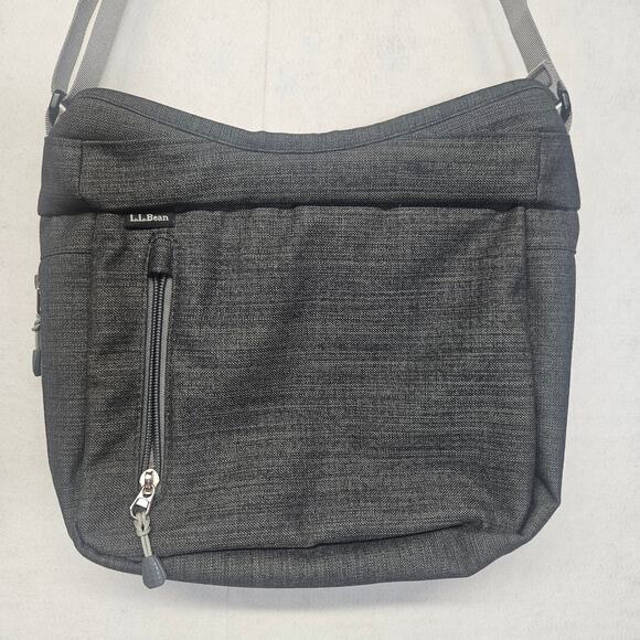 LL Bean Wayside Expandable Crossbody Bag Gray Polyester Canvas 300089 - Picture 5 of 8